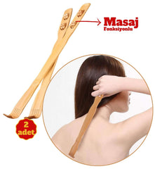 Masajlı Ahşap Hanımeli Sırt Kaşıma Aparatı