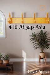 Ahşap 4 Pinli Duvar Askısı Giovanniello Design 719378
