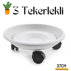 Tekerlekli Saksı Altığı 37 CM Coadura Design Beyaz