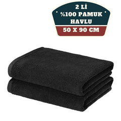 Takaz Global 2'li Mikrofiber El Yüz Spor Havlusu 50x90 Siyah