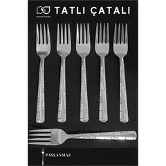 Takaz Global Veneta 6 lı Paslanmaz Tatlı Çatalı Seti