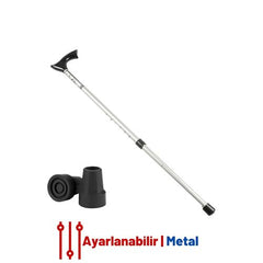 Takaz Global Pongnas Gri Yükseklik Ayarlanabilir Metal Baston