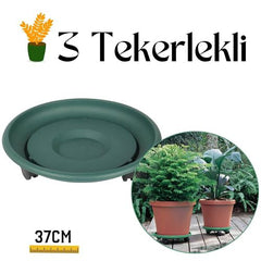 Takaz Global Coadura Tekerlekli Saksı Taşıyıcı ve Altığı 37 CM YEŞİL