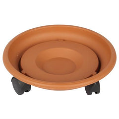 Takaz Global Coadura Saksı Taşıyıcı ve Altığı 29 Cm Tekerlekli KAHVERENGİ
