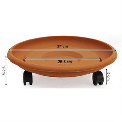 Takaz Global Coadura Tekerlekli Saksı Taşıyıcı ve Altığı 37 CM KAHVERENGİ