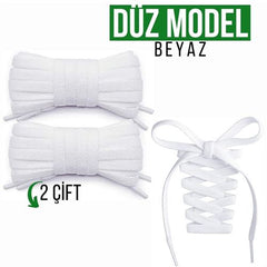 Takaz Global Yassı Bağcık Seti 2 ÇİFT 120 CM BEYAZ