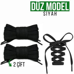 Takaz Global Yassı Bağcık Seti 2 ÇİFT 120 CM SİYAH