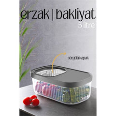 Takaz Global MultiBox Erzak Bakliyat Kutusu Sürgülü Kapak 5 Litre 718466