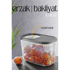 Takaz Global MultiBox Erzak Bakliyat Kutusu Sürgülü Kapak 10 Litre