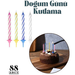Takaz Global Doğum Günü Pasta Mumu 88 Adet 5 cm