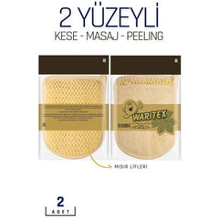 Takaz Global 2 Yüzeyli Banyo Lifi 2 li Aile Paketi Waritex Design