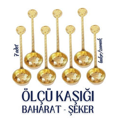 Takaz Global 7 li  Şeker ve Ölçü Kaşığı Vintage Design