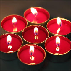 Takaz Global TeaLights Yuvarlak Mum KIRMIZI BEYAZ 50 Lİ SET
