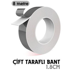 Takaz Global 8 Metre Çift Taraflı Yapıştırıcı Bant Çivisiz Montaj