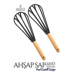 Takaz Global Ahşap Sap Teflon Çırpıcı 2 li SET P.Castelli Design