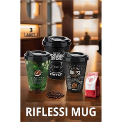 Takaz Global Mug Kahve Bardağı 3 lü SET Riflessi Design