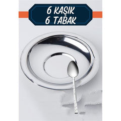 Takaz Global Veneta 6 Takım Çay Tabağı Kaşık Seti