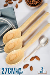 Vizzini 27 cm Ahşap Kaşık 3 lü SET
