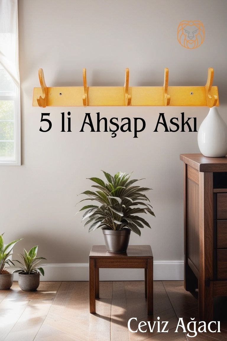 Ahşap 5 Pinli Duvar Askısı Giovanniello Design 719379