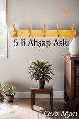 Ahşap 5 Pinli Duvar Askısı Giovanniello Design 719379