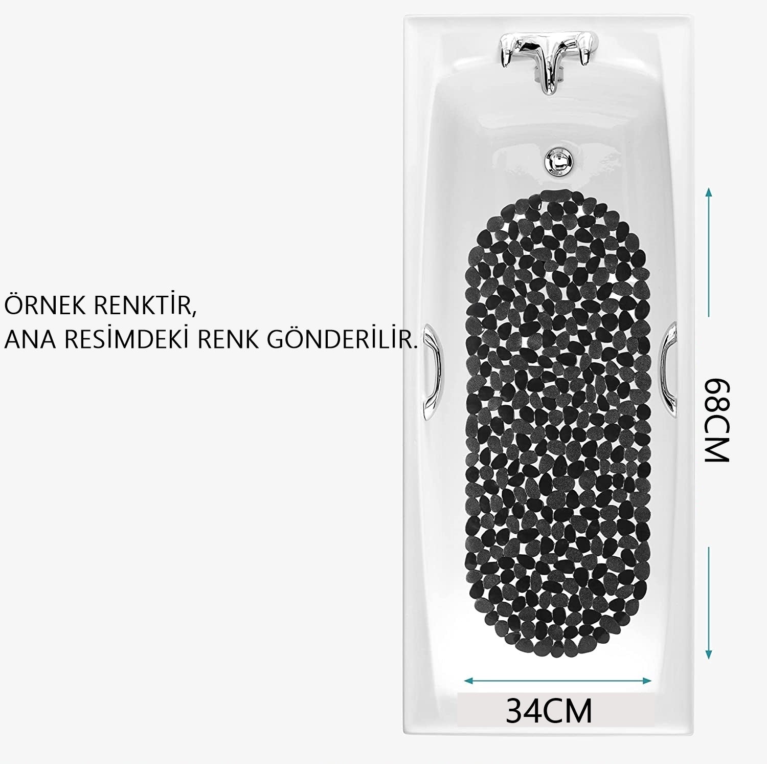 Banyo Duş Kaydırmaz Paspas PUDRA 33 Vantuzlu J.Stone Design 716672