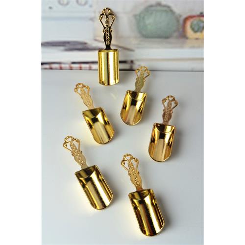 Takaz Global Vintage El Yapımı Gold 6 lı Baharat Ölçü Kaşığı Seti