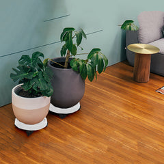 2 li Tekerlekli Saksı Altığı 37 CM Coadura Design Beyaz 714457