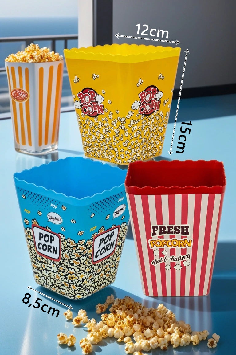 Retro 3 Lü Mısır ve Atıştırmalık Kovası Seti
