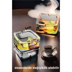 Ağır Cam Desenli 2 li Küllük Seti 719576