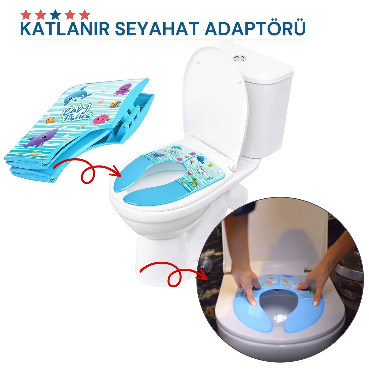 WiCiWiCi Eğitim ve Seyahat İçin Katlanabilir Klozet Adaptörü