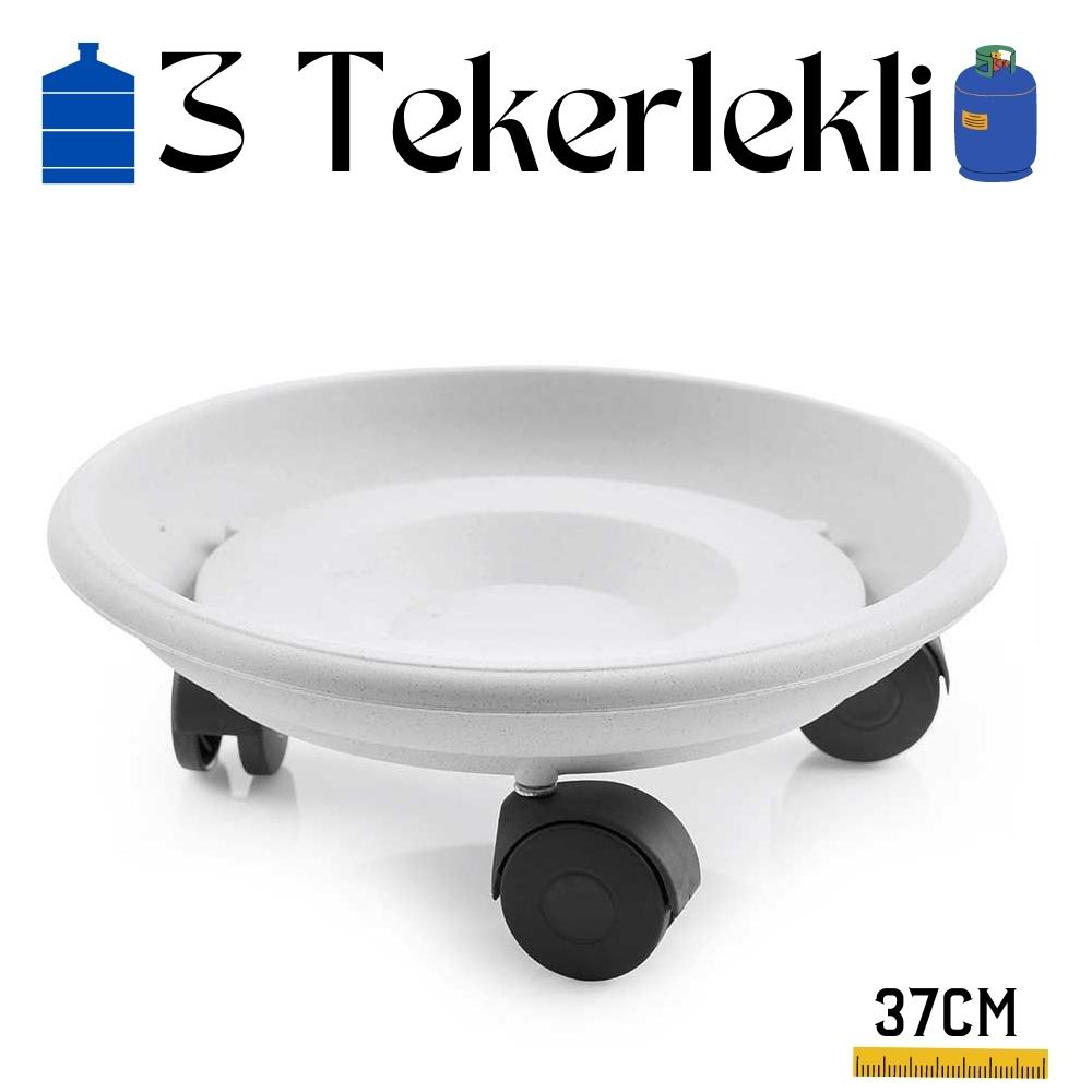 Tekerlekli Damacana ve Tüp Altlığı Beyaz 715719
