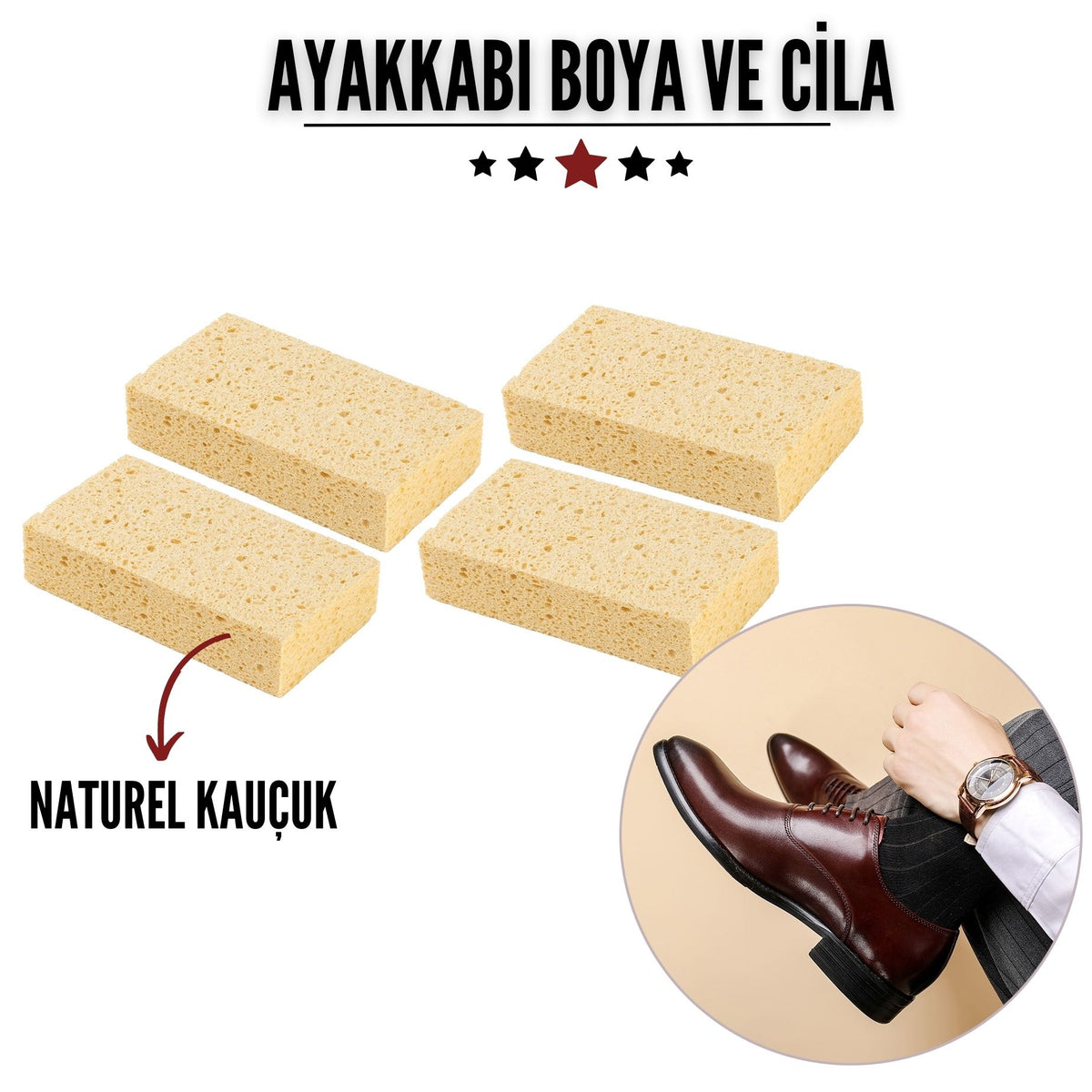 4 Adet Ayakkabı Boya ve Cila Uygulama Süngeri