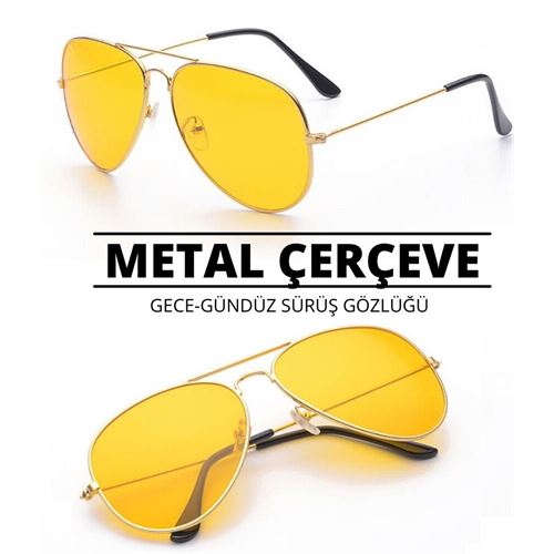 Takaz Global Metal Çerçeve Gece Sürüş ve Sis Gözlüğü
