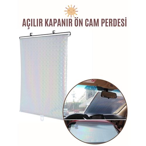 Takaz Global Aynalı Yansıtıcılı Açılır Kapanır Ön Cam Perdesi