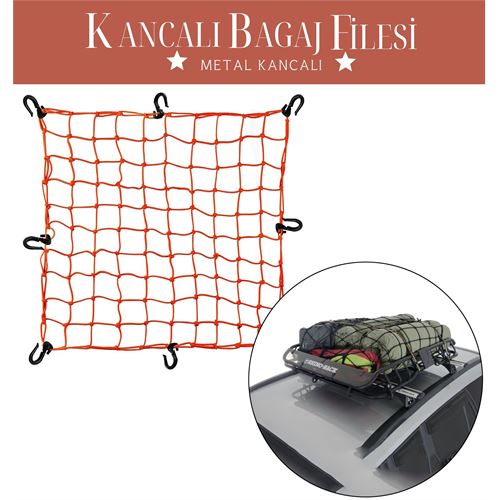 Takaz Global 12 Kancalı 150 cmx190cm Kırmızı Bagaj Filesi
