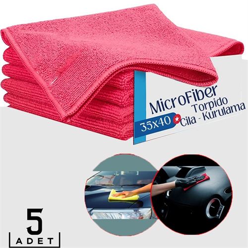 Takaz Global MicroFiber Araç İç Dış Temizlik Kurulama Havlusu 5 ADET