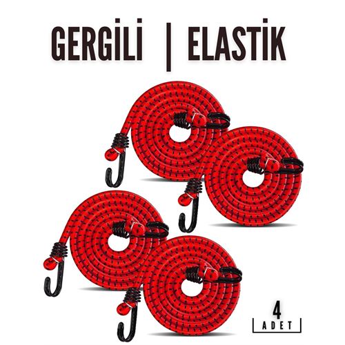 Takaz Global Gergili Bagaj Lastiği 2 Kancalı 4 lü PAKET