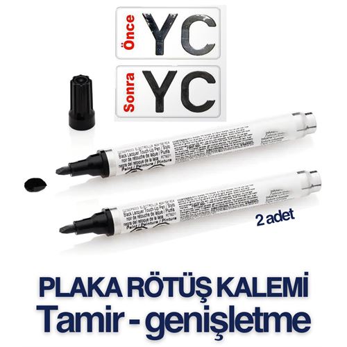 Takaz Global Gloss Plaka Yazma Rötüş Kalemi SİYAH 2 li Set