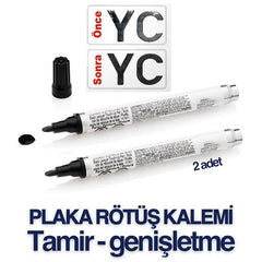 Takaz Global Gloss Plaka Yazma Rötüş Kalemi SİYAH 2 li Set