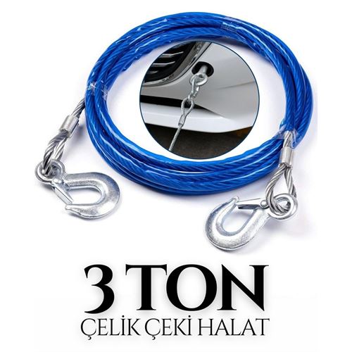 Takaz Global 3 TON Kapasite Çelik Çeki Halatı