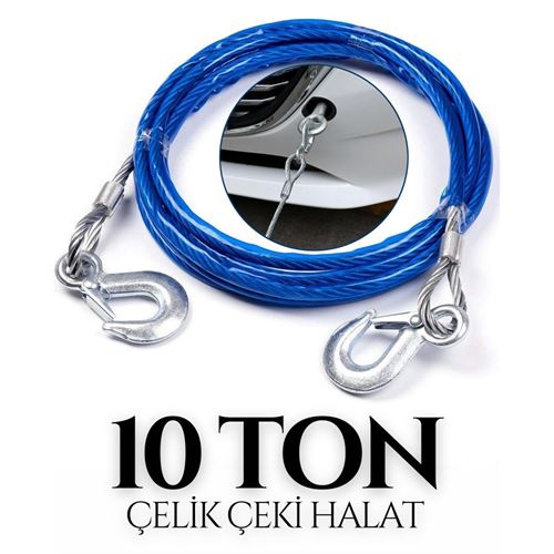 Takaz Global 10 TON Kapasite Çelik Çeki Halatı