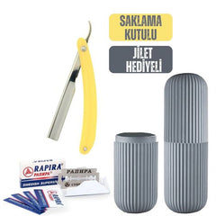 Takaz Global Sedef Sarı Tıraş Usturası 10 Jilet Kutulu Set