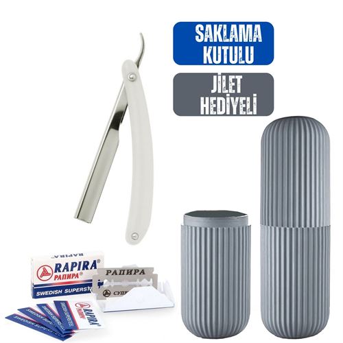 Takaz Global Sedef Beyaz Tıraş Usturası 10 Jilet Kutulu Set