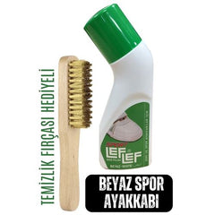 Nuri Leflef Beyaz Spor Ayakkabı Boyası Temizlik Fırçalı Set