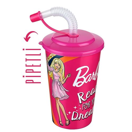 Takaz Global Barbie Lisanslı Pipetli Çocuk Bardağı