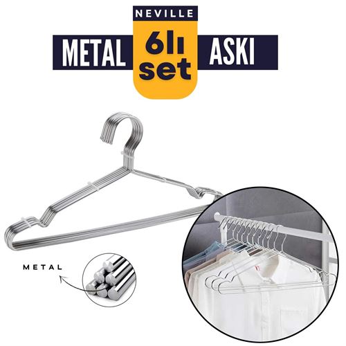 Takaz Global 6 Adet Metal Elbise Askısı