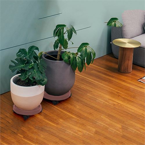 Takaz Global Coadura Saksı Taşıyıcı ve Altığı 29 Cm Tekerlekli KAHVERENGİ