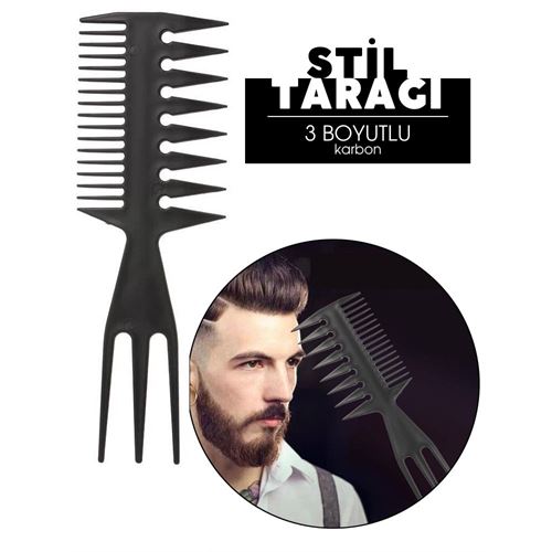 Takaz Global Absolute Karbon 3 Boyutlu Stil Tarağı