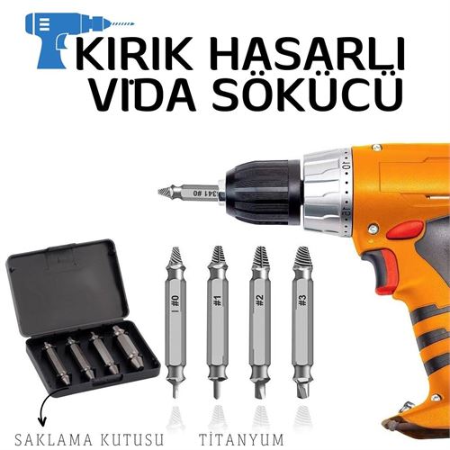 Takaz Global Titanyum Kırık Hasarlı Vida Cıvata Çıkarıcı