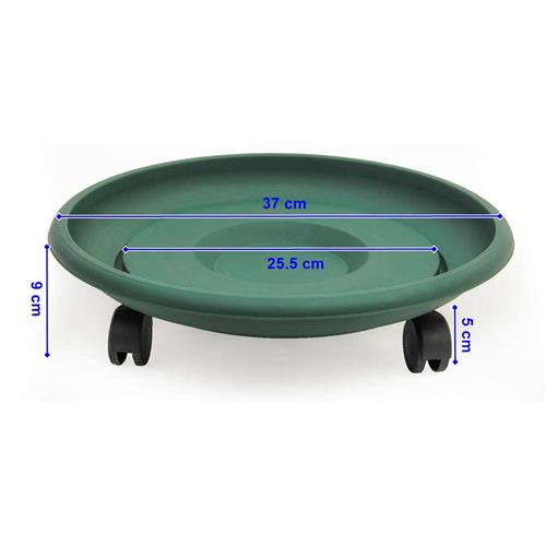 Takaz Global Coadura Tekerlekli Saksı Taşıyıcı ve Altığı 37 CM YEŞİL